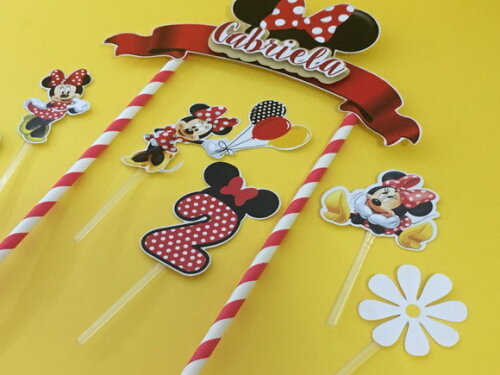 Topo de Bolo Minnie Vermelha