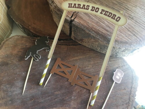 Topo de Bolo Tema Haras