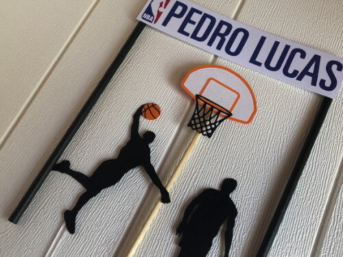 Topo de Bolo Tema Basquete Nba