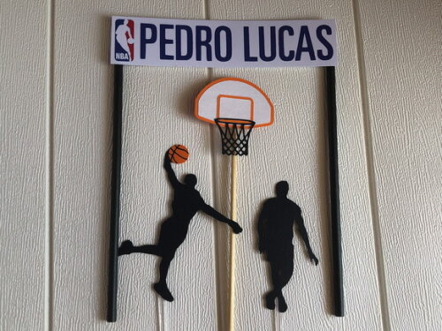 Topo de Bolo Tema Basquete Nba