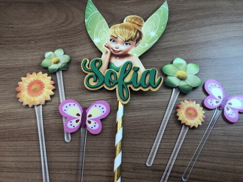 Topo de Bolo Tinker Bell Sininho