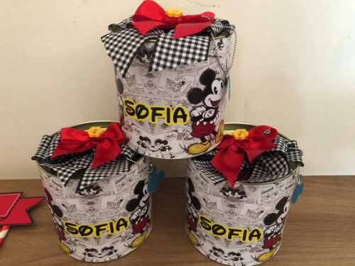 Tubolata 9x9cm Tema Mickey Menina