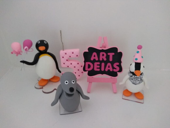 Topo de Bolo Pingu Festa