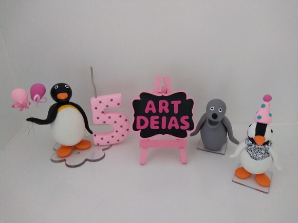 Topo de Bolo Pingu Festa