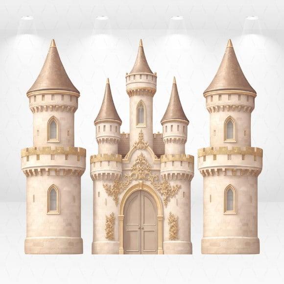 Cenário Display/totem Castelo Princesas Desmontável em mdf