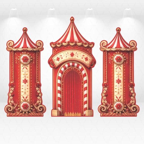 Cenário Display/totem Circo Desmontável em mdf Adesivado