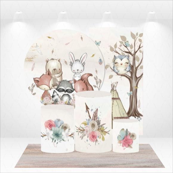 Conjunto De Capas De Painel E Cilindros Bosque Encantado