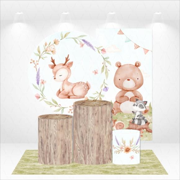 Conjunto De Capas De Painel E Cilindros Bosque Encantado