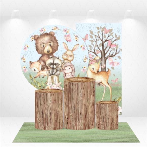 Conjunto De Capas De Painel E Cilindros Bosque Encantado