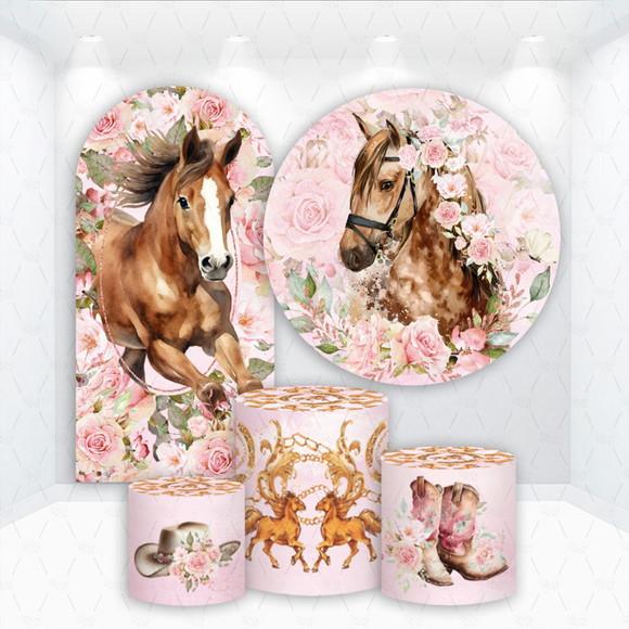 Conjunto de Capas de Painel e Cilindros Cavalos Country