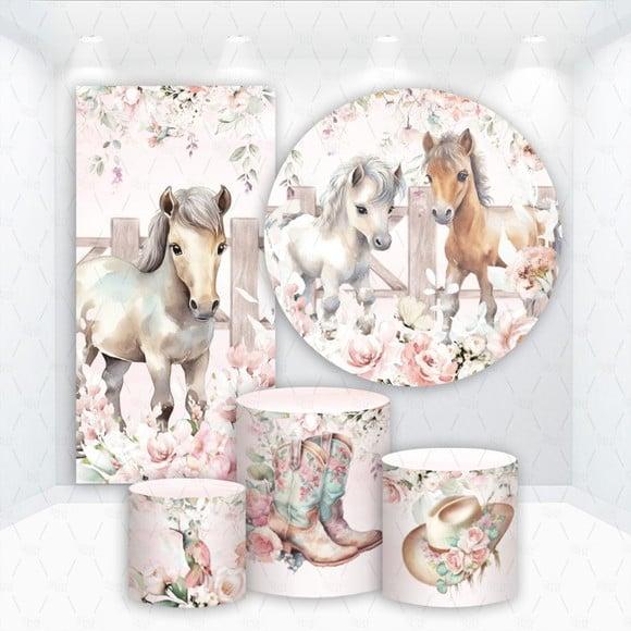 Conjunto de Capas de Painel e Cilindros Cavalos Country