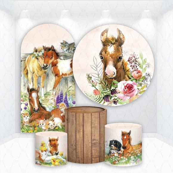 Conjunto de Capas de Painel e Cilindros Cavalos Country
