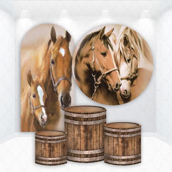 Conjunto de Capas de Painel e Cilindros Cavalos Country