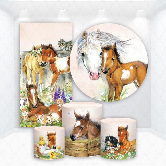 Conjunto de Capas de Painel e Cilindros Cavalos Country