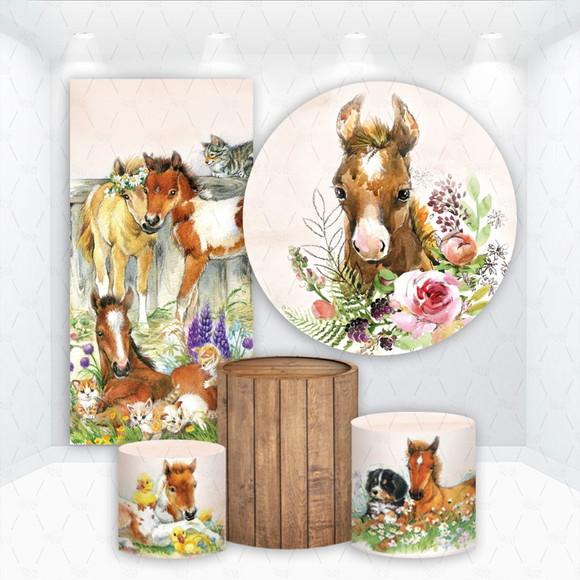 Conjunto de Capas de Painel e Cilindros Cavalos Country