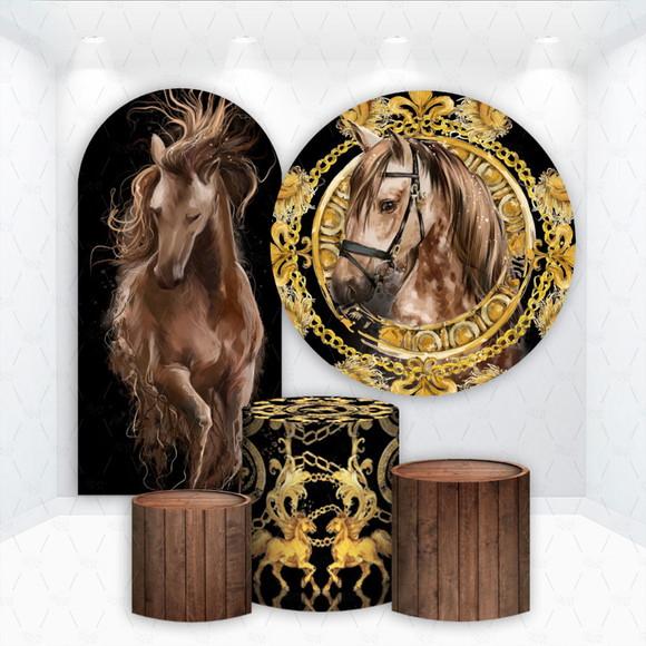 Conjunto de Capas de Painel e Cilindros Cavalos Country