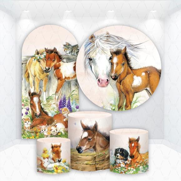 Conjunto de Capas de Painel e Cilindros Cavalos Country