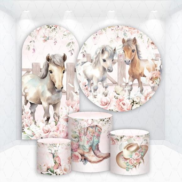 Conjunto de Capas de Painel e Cilindros Cavalos Country