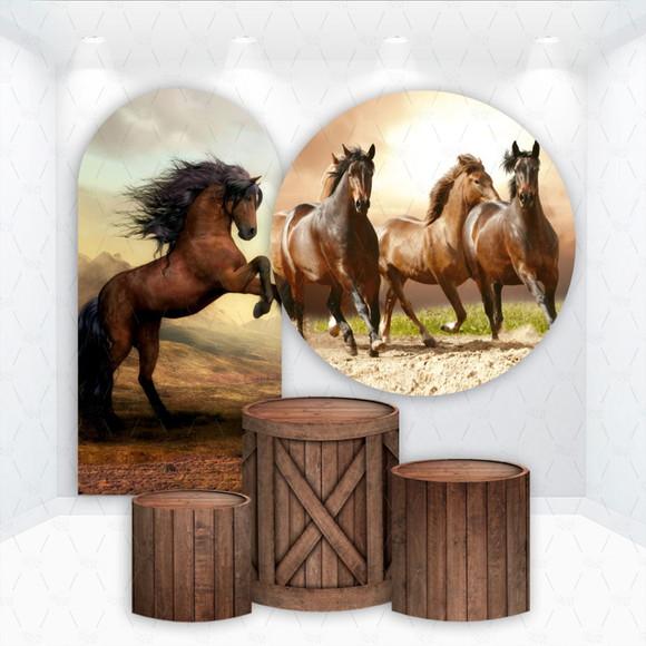 Conjunto de Capas de Painel e Cilindros Cavalos Country