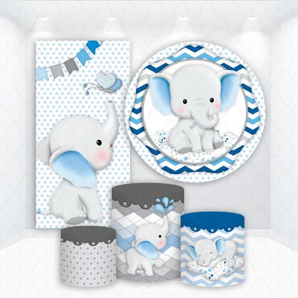 Conjunto de Capas de Painel e Cilindros Elefantinho Azul