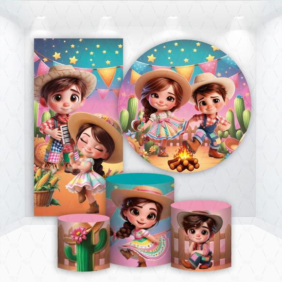 Conjunto de Capas de Painel e Cilindros Festa Junina
