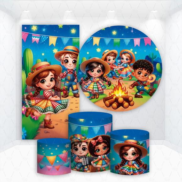 Conjunto de Capas de Painel e Cilindros Festa Junina