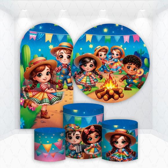 Conjunto de Capas de Painel e Cilindros Festa Junina