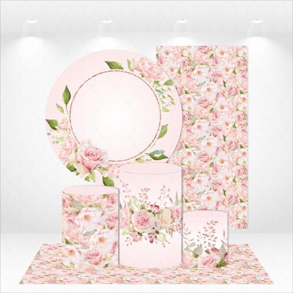 Conjunto De Capas De Painel E Cilindros Floral