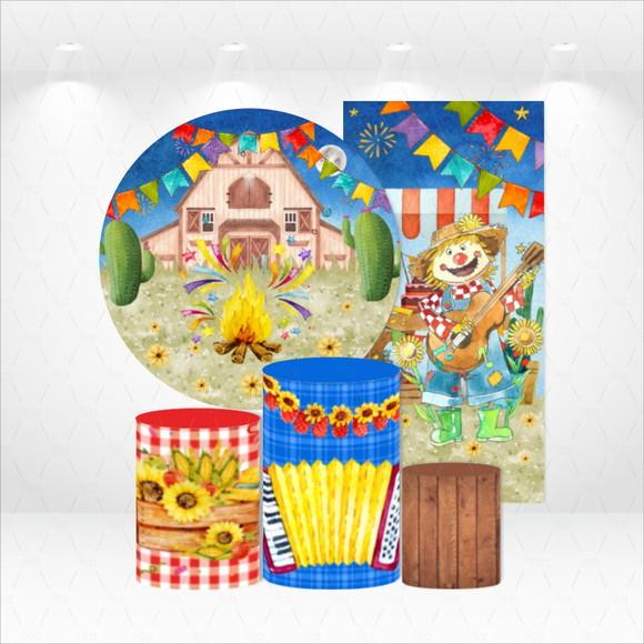 Conjunto De Capas De Painel E Cilindros Festa Junina