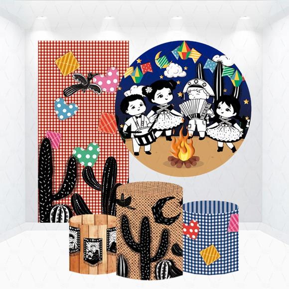Conjunto de Capas de Painel e Cilindros Festa Junina