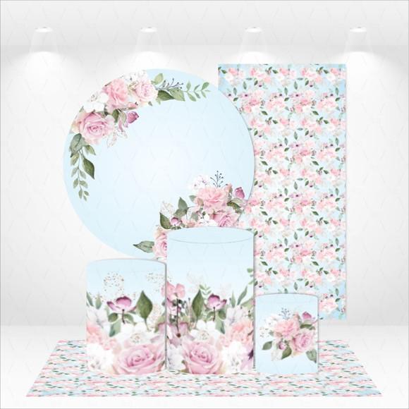 Conjunto De Capas De Painel E Cilindros Floral