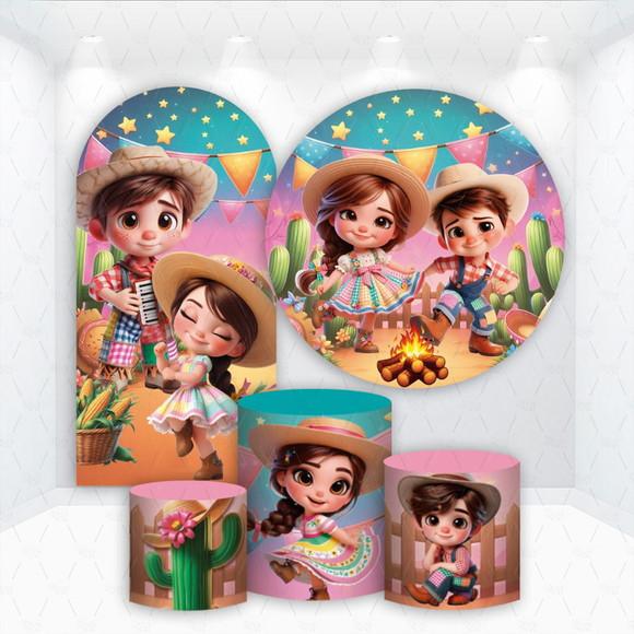 Conjunto de Capas de Painel e Cilindros Festa Junina