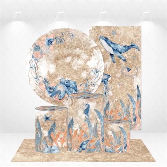 Conjunto De Capas De Painel E Cilindros Fundo Do Mar