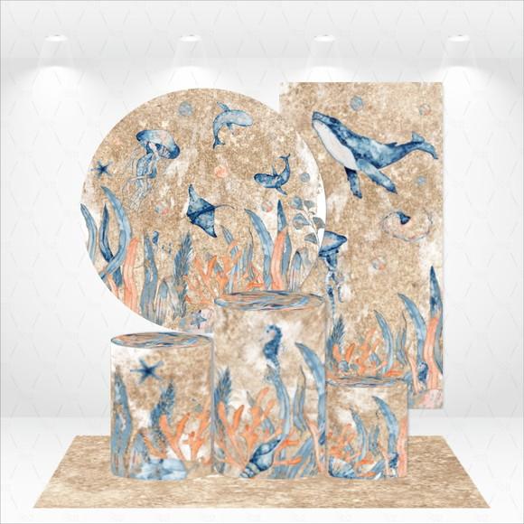 Conjunto De Capas De Painel E Cilindros Fundo Do Mar