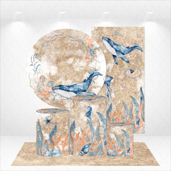 Conjunto De Capas De Painel E Cilindros Fundo Do Mar