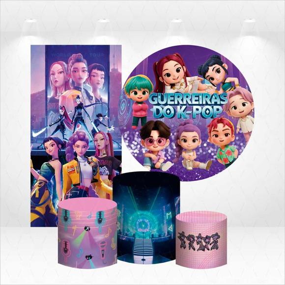 Conjunto de Capas de Painel e Cilindros Guerreiras do K-pop