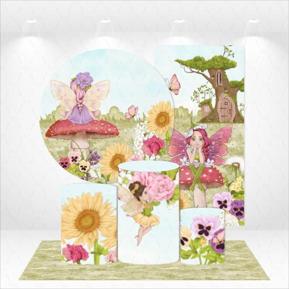 Conjunto De Capas De Painel E Cilindros Jardim Encantado