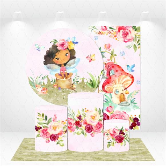 Conjunto De Capas De Painel E Cilindros Jardim Encantado