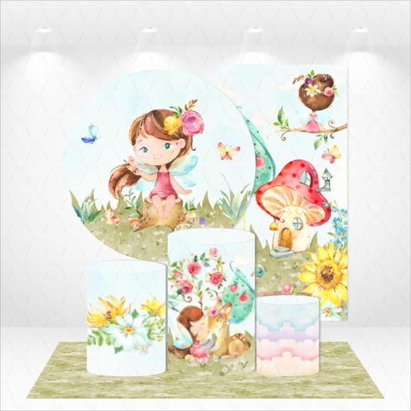 Conjunto De Capas De Painel E Cilindros Jardim Encantado