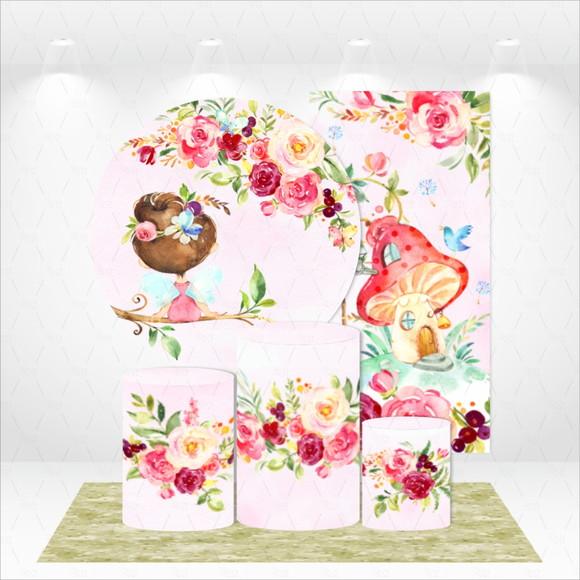 Conjunto De Capas De Painel E Cilindros Jardim Encantado