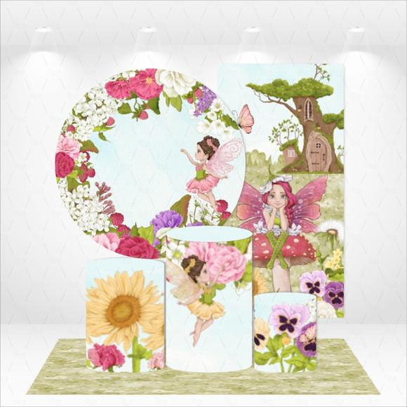 Conjunto De Capas De Painel E Cilindros Jardim Encantado