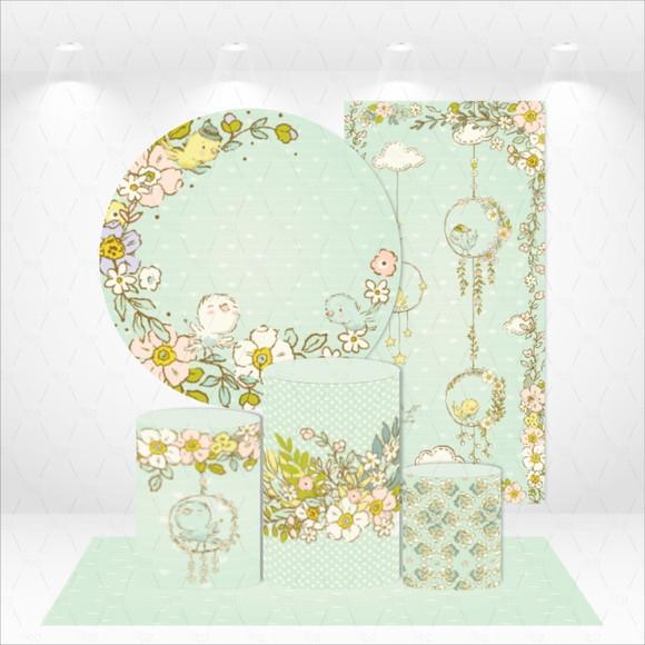 Conjunto De Capas De Painel E Cilindros Jardim Encantado