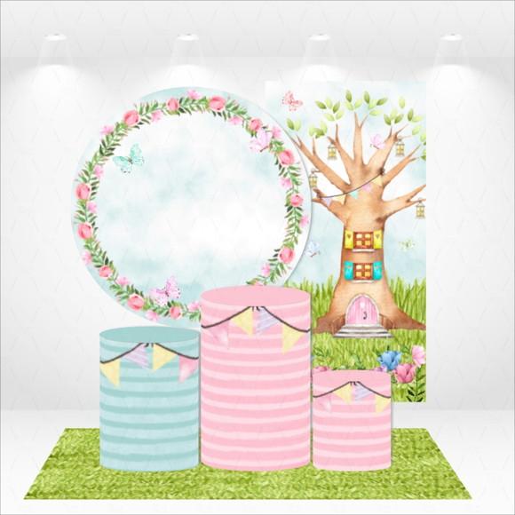 Conjunto De Capas De Painel E Cilindros Jardim Encantado