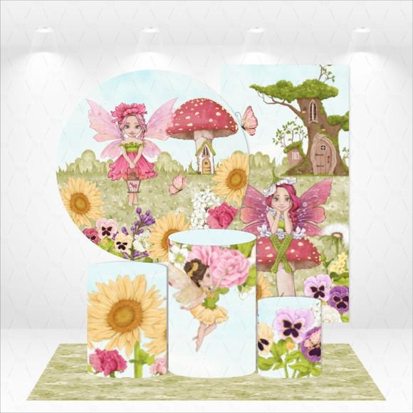 Conjunto De Capas De Painel E Cilindros Jardim Encantado