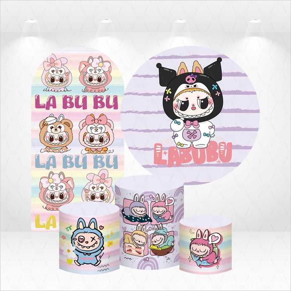 Conjunto de Capas de Painel e Cilindros Labubu