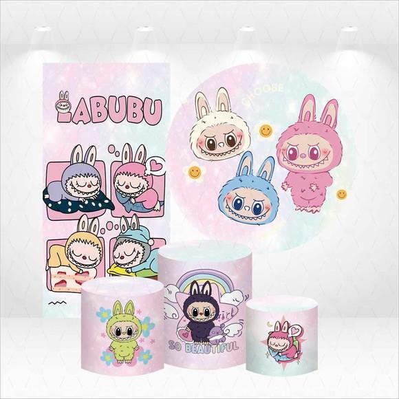 Conjunto de Capas de Painel e Cilindros Labubu