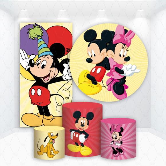 Conjunto de Capas de Painel e Cilindros Mickey e Minnie