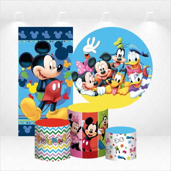 Conjunto de Capas de Painel e Cilindros Mickey e Seus Amigos
