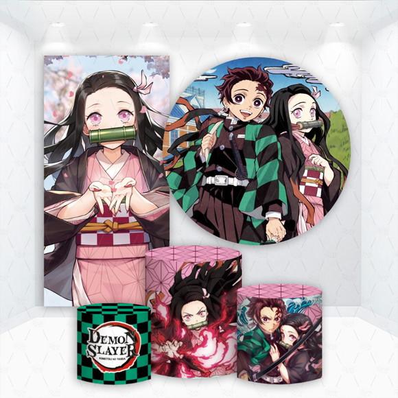 Conjunto de Capas de Painel e Cilindros Nezuko Semon Slayer