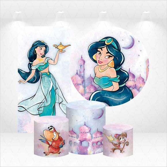 Conjunto de Capas de Painel e Cilindros Princesa Jasmine